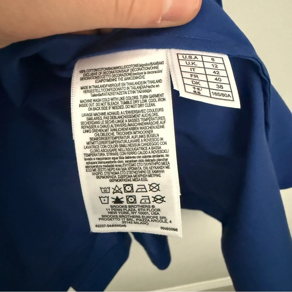 NWT Brooks Brothers Signature A-Line Cotton Sateen Shirt Dress SIZE 6 - Picture 6 of 7